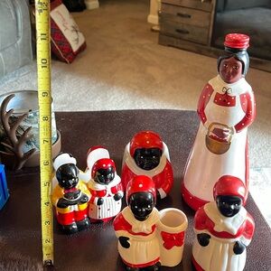 Vintage Ceramic Figurine Black AMERICANA 5 pieces